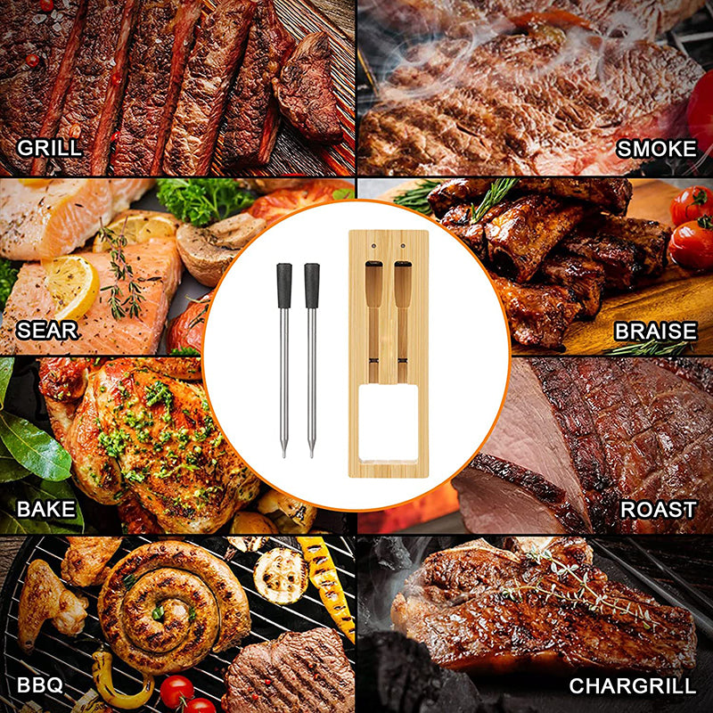 CXL001-D Wireless Meat Thermometer Smart APP Bluetooth Kitchen BBQ Smoker Food Temperature Meter (2 Probes) (FDA Certified) CXL001-D Wireless Meat Thermometer Smart APP Bluetooth Kitchen BBQ Smoker Food Temperature Meter (2 Probes) (FDA Certified)